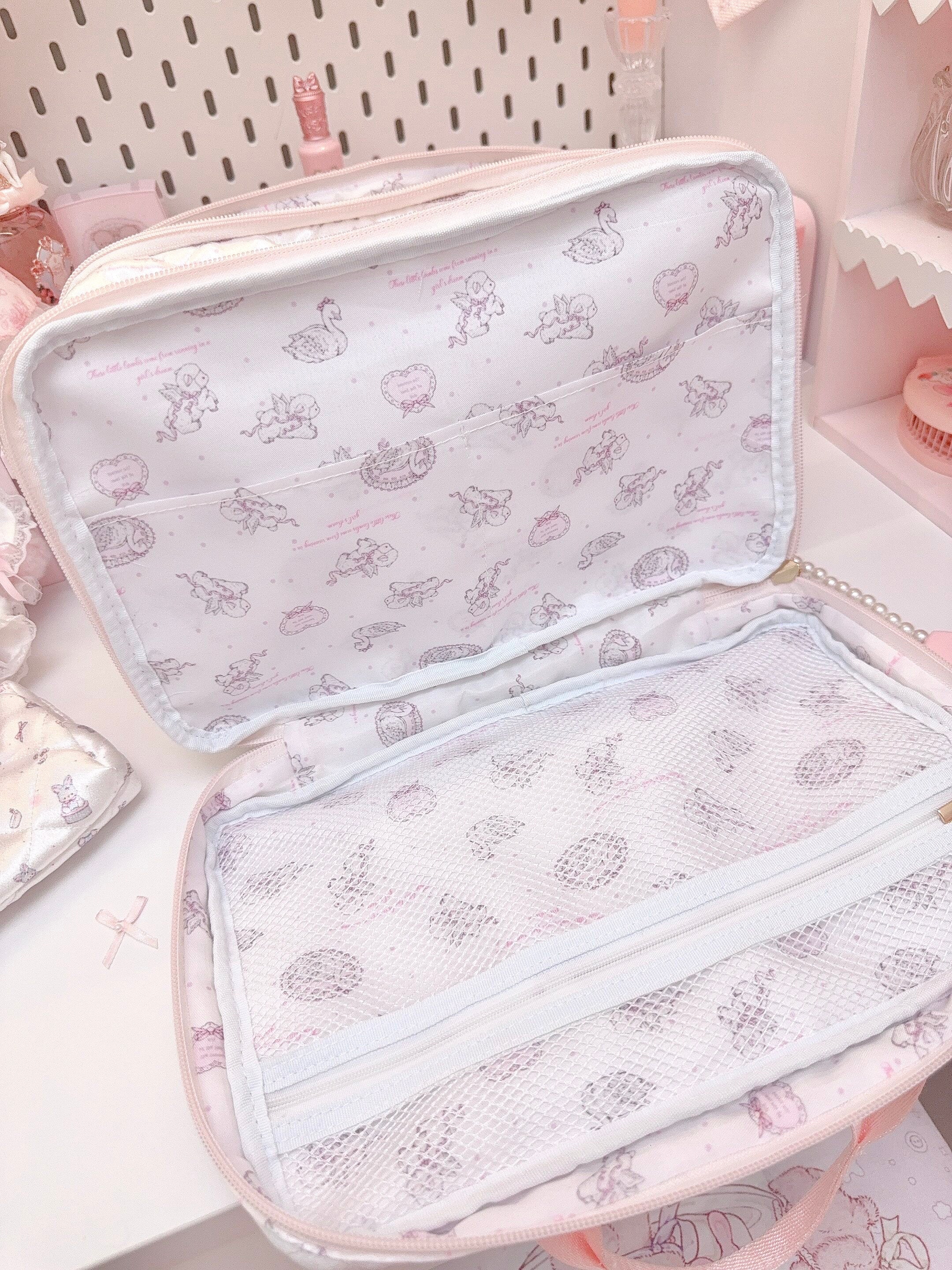 kawaii pink three-layer storage bag - Image 3
