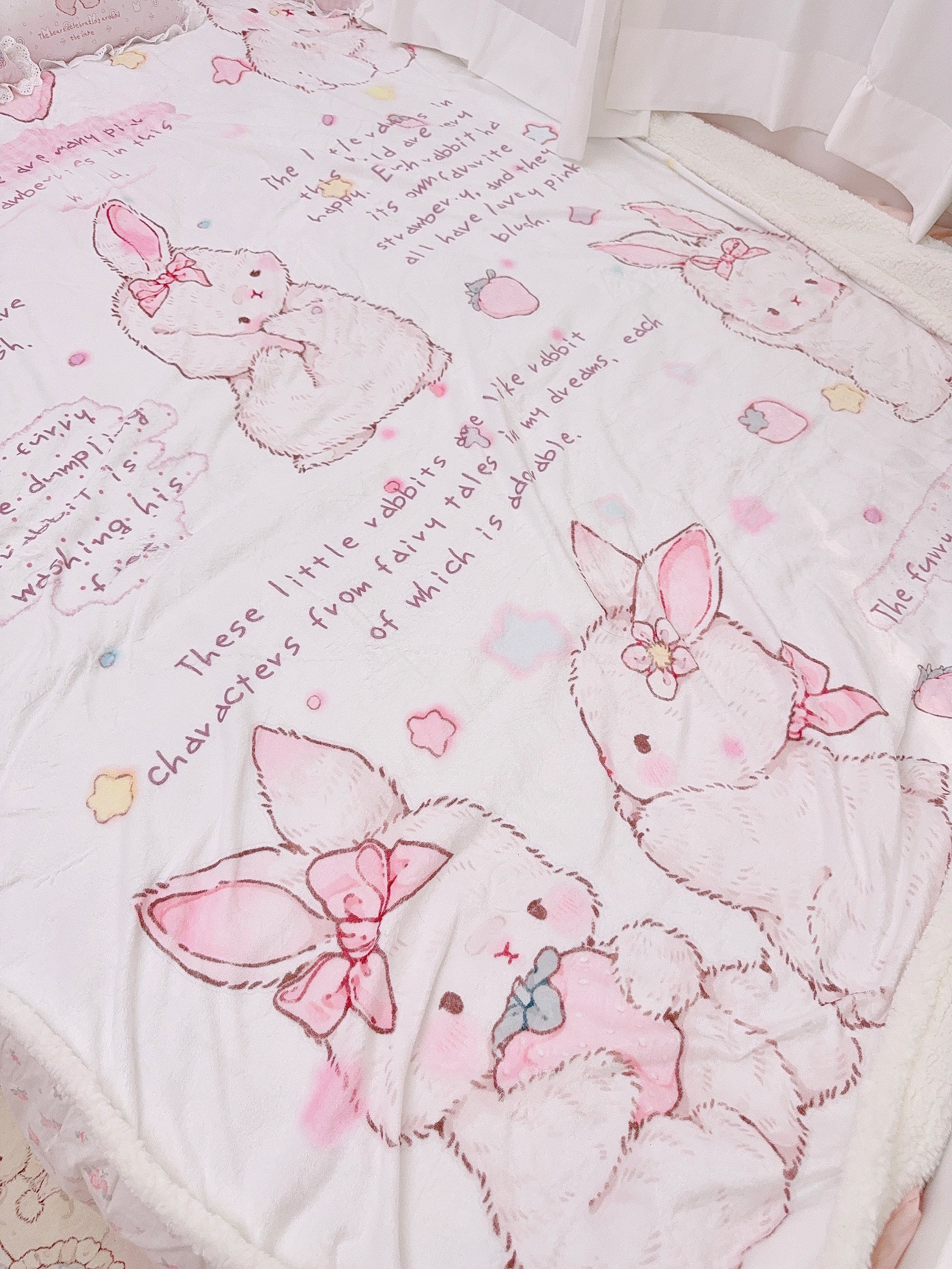 kawaii rabbit blanket - Image 4
