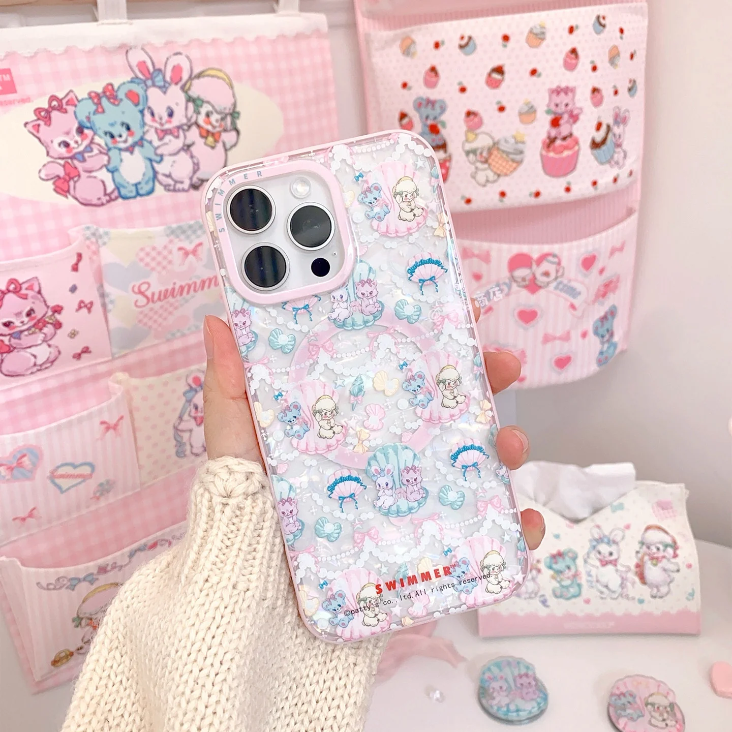 kawaii shell pattern magnetic phone case - Image 6
