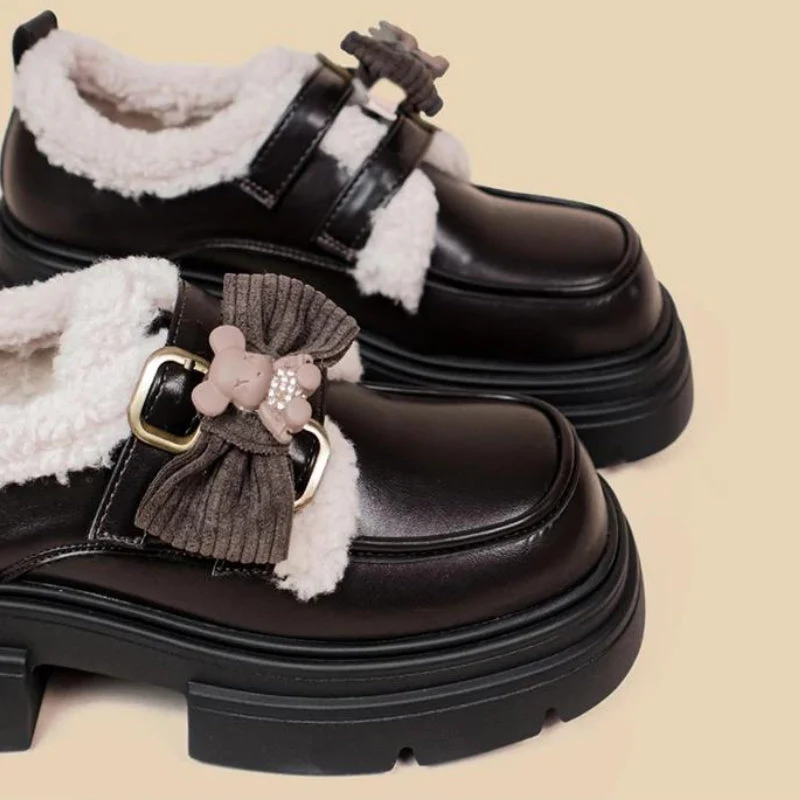 Kawaii Teddy Bear Platform Oxford Shoes - Image 4