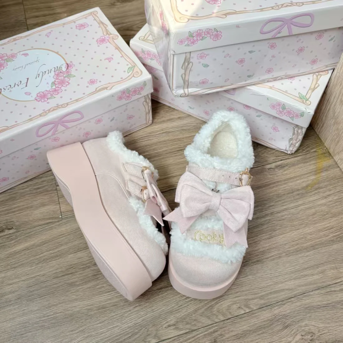 kawaii winter thick-soled velvet shoes - Image 5