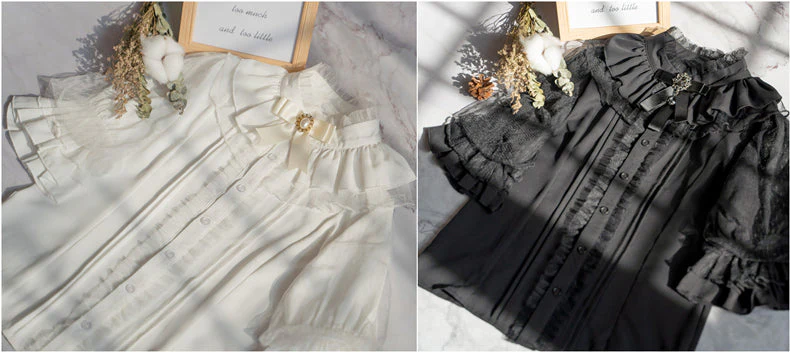 Dim Moonlight~Classic Lolita Chiffon Yarn Inner Blouse - Image 3