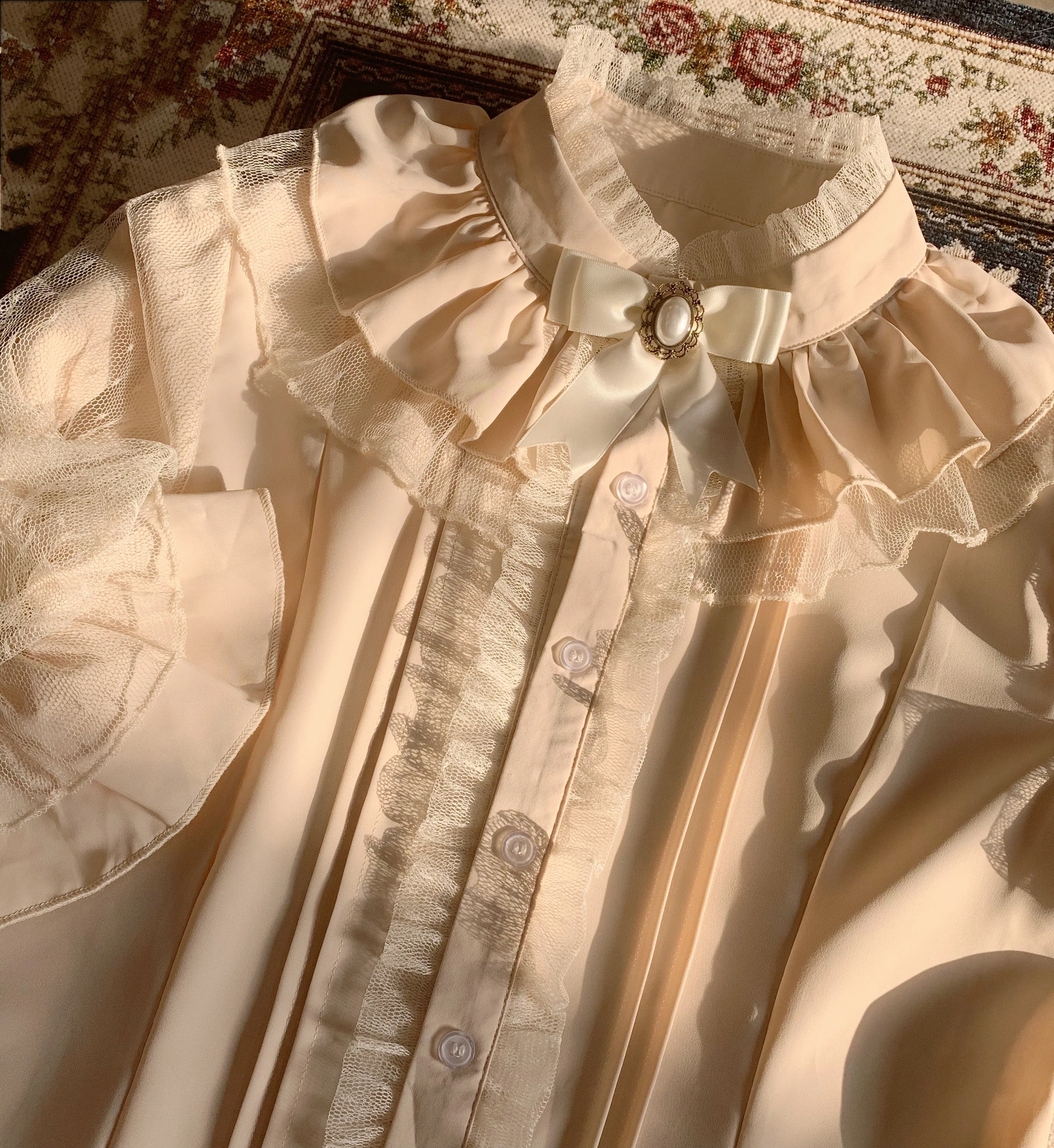 Dim Moonlight~Classic Lolita Chiffon Yarn Inner Blouse - Image 8