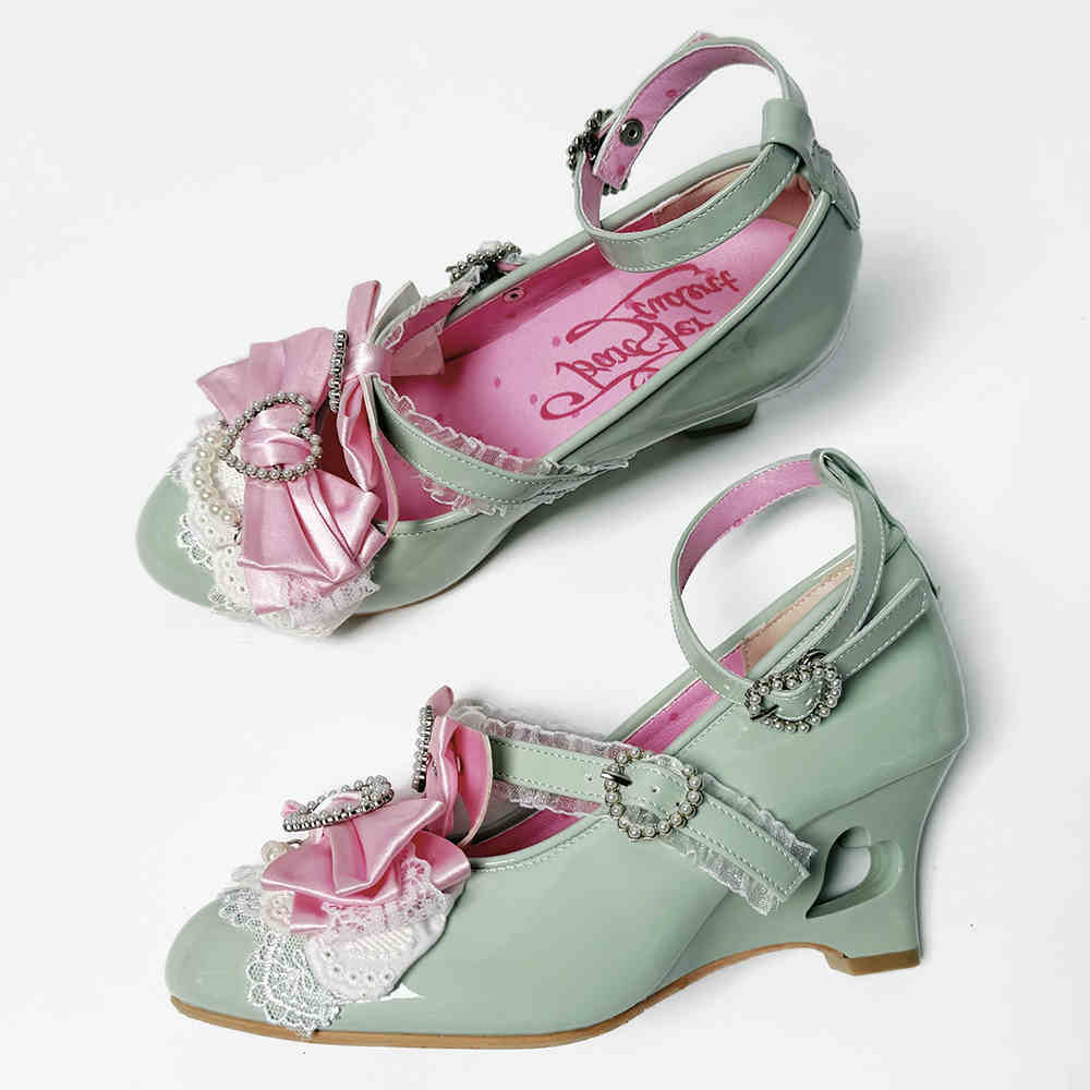 Kim Ji Hollow Wedge Lolita Shoes - Image 3