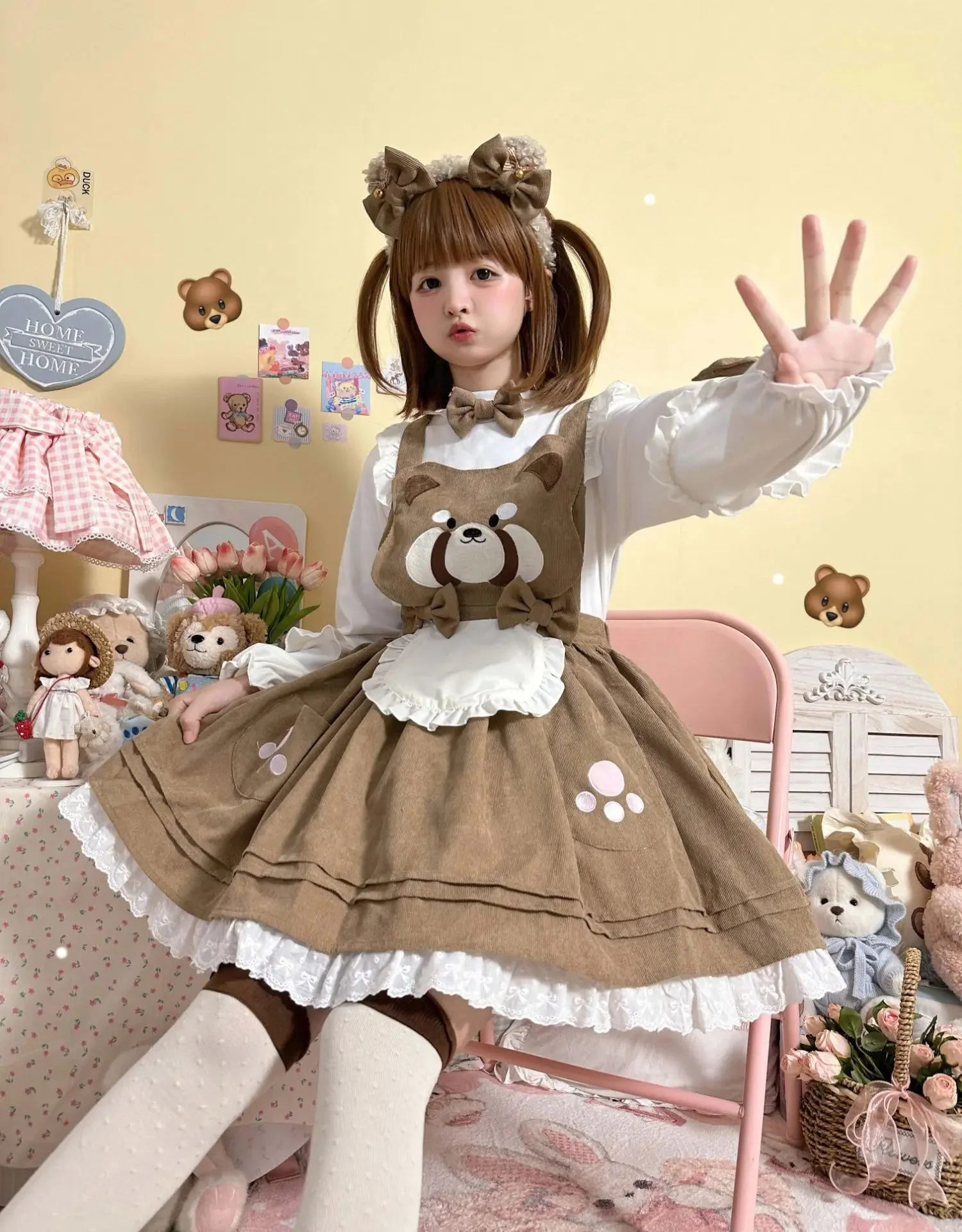 Kitsune Corudroy Suspender Dress - Image 5