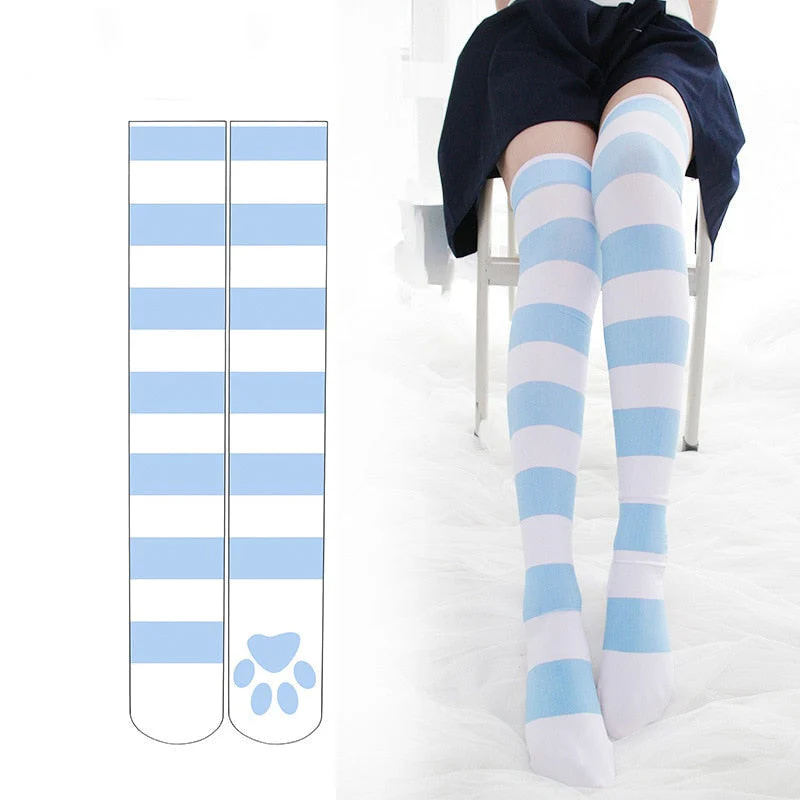 Kitten Paw Striped Socks - Image 2