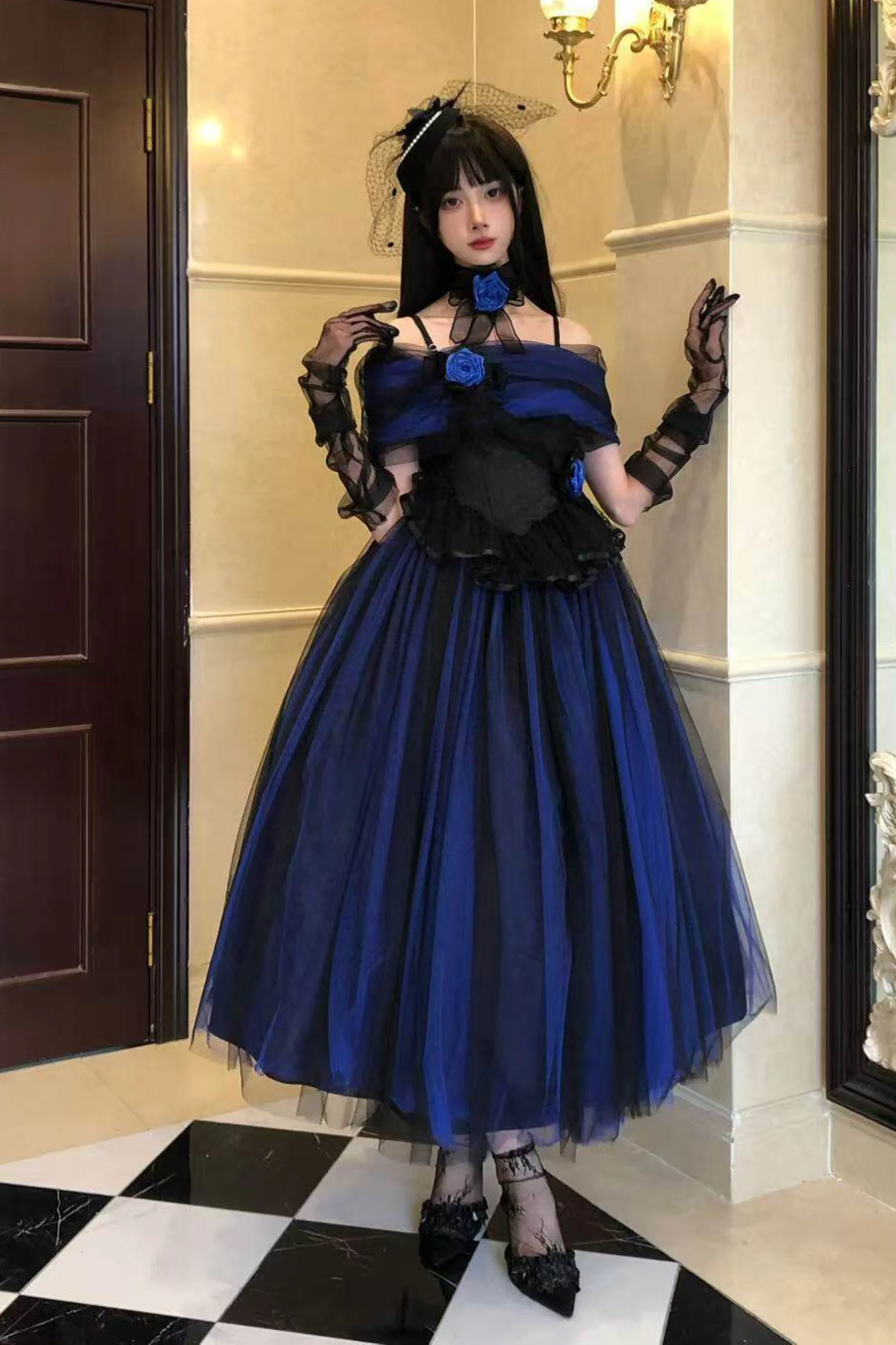 Klein Blue Shimmer Lolita Dress - Image 20
