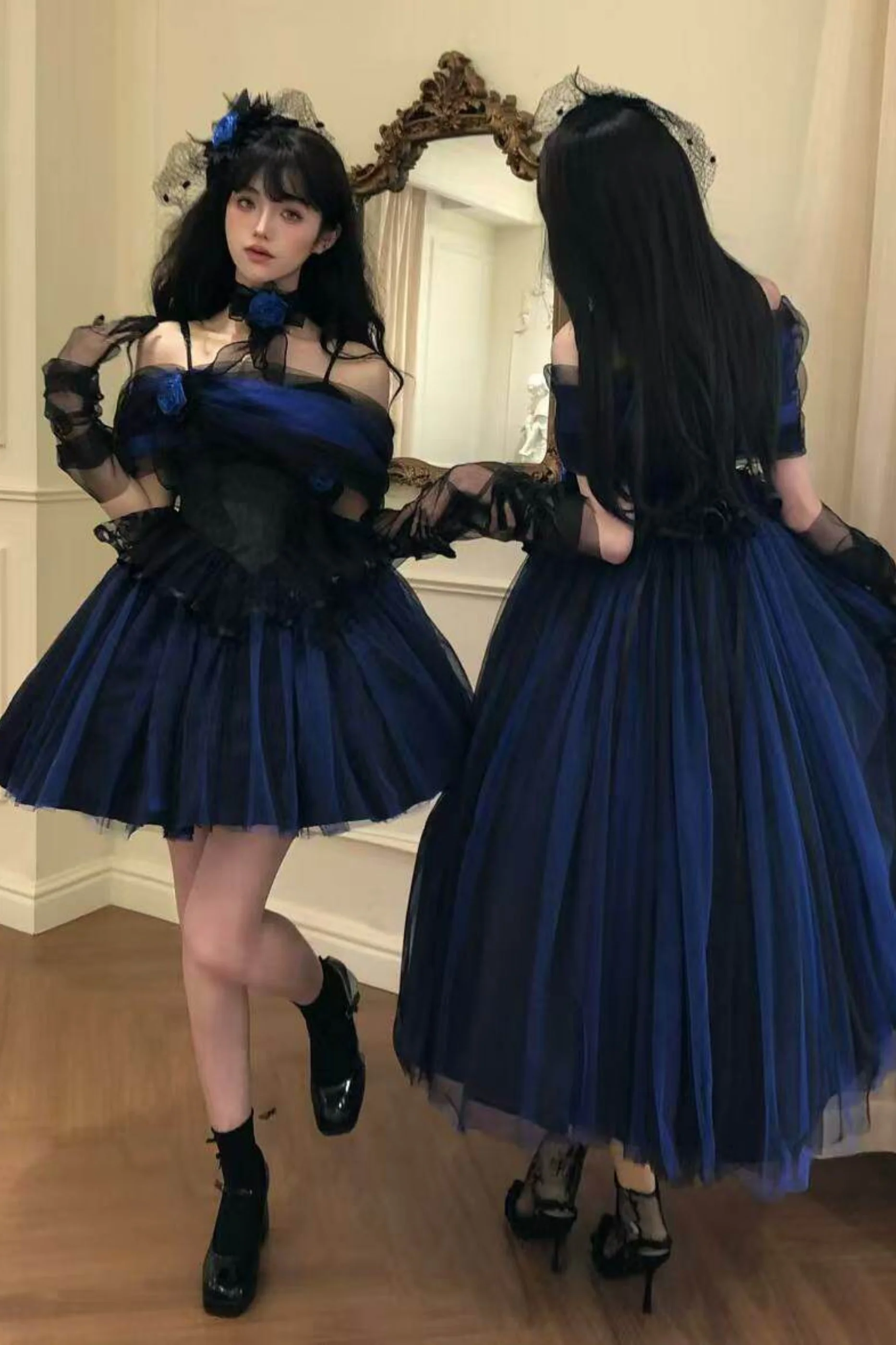 Klein Blue Shimmer Lolita Dress - Image 4