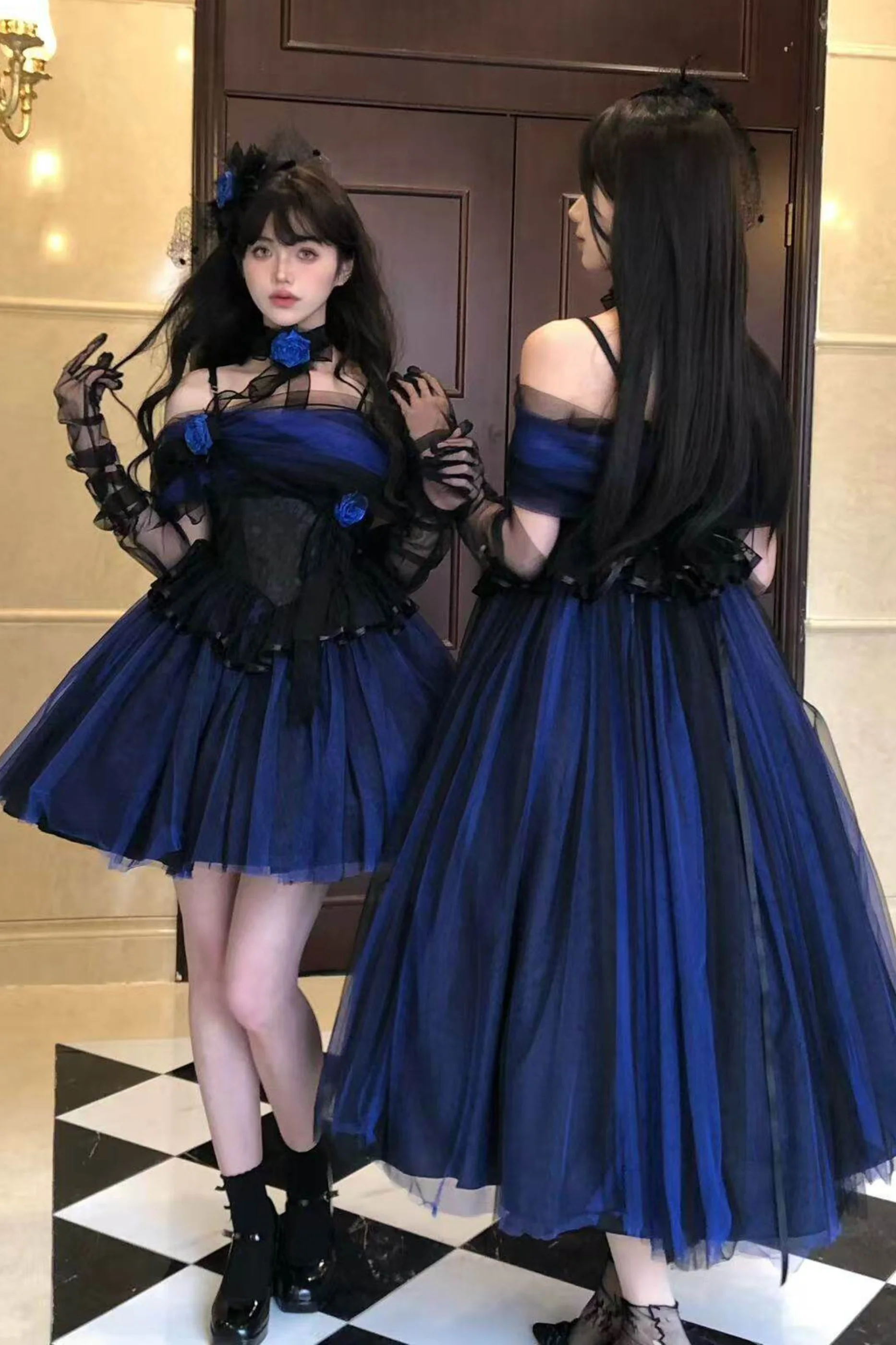 Klein Blue Shimmer Lolita Dress - Image 7