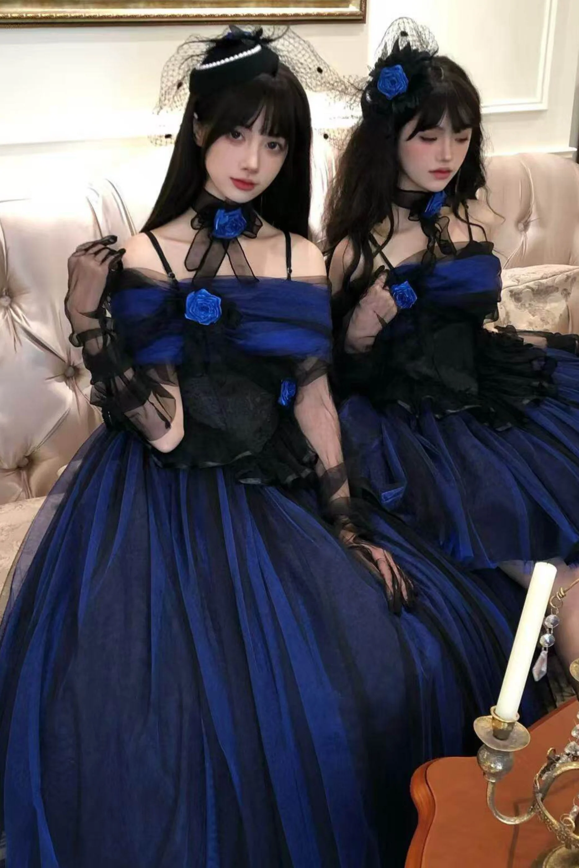 Klein Blue Shimmer Lolita Dress - Image 9