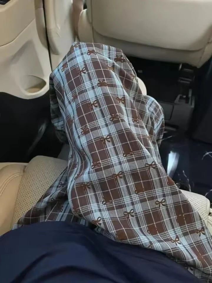 Korean Bow Plaid Pajama Pants - Image 2