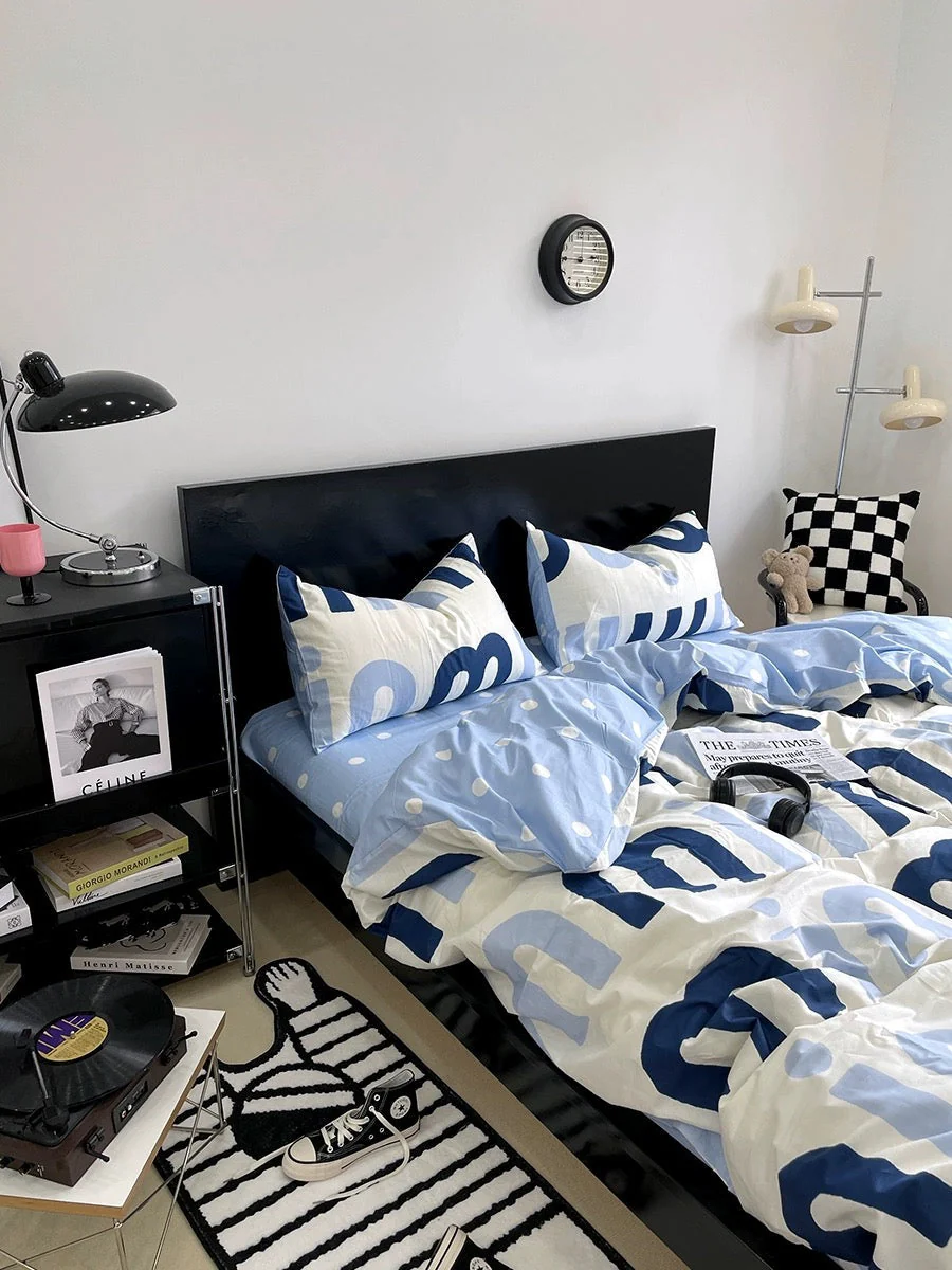 Korean Pink Letter Bedding Set - Image 3