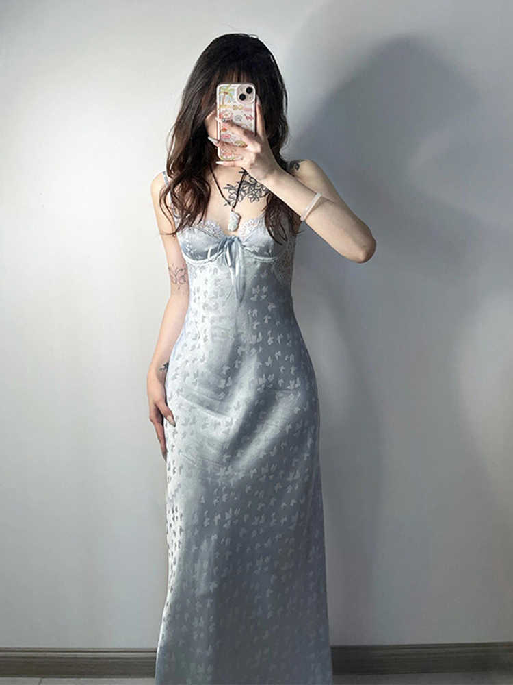 Lace Blue Ice Silk Pajamas - Image 5