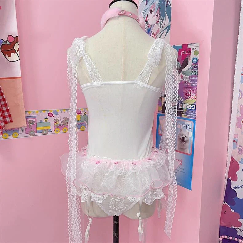 Lace bow camisole panties two-piece set - Image 11