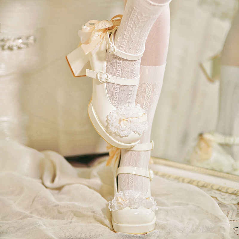 Lace Bow Doll-like Lolita Shoes - Image 3