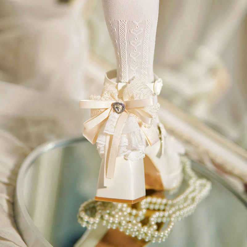 Lace Bow Doll-like Lolita Shoes - Image 5