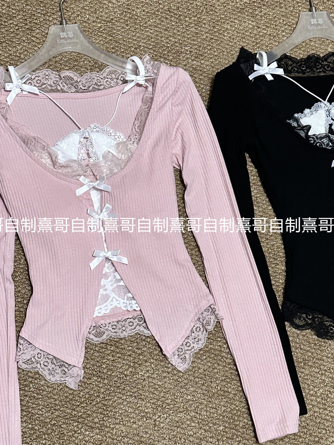 lace bow kawaii cardigan - Image 3