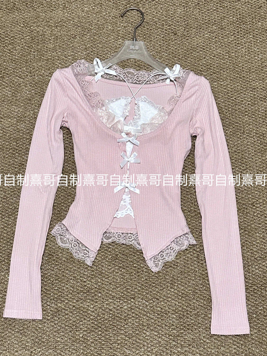 lace bow kawaii cardigan - Image 5