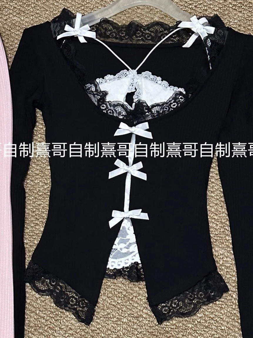 lace bow kawaii cardigan - Image 6
