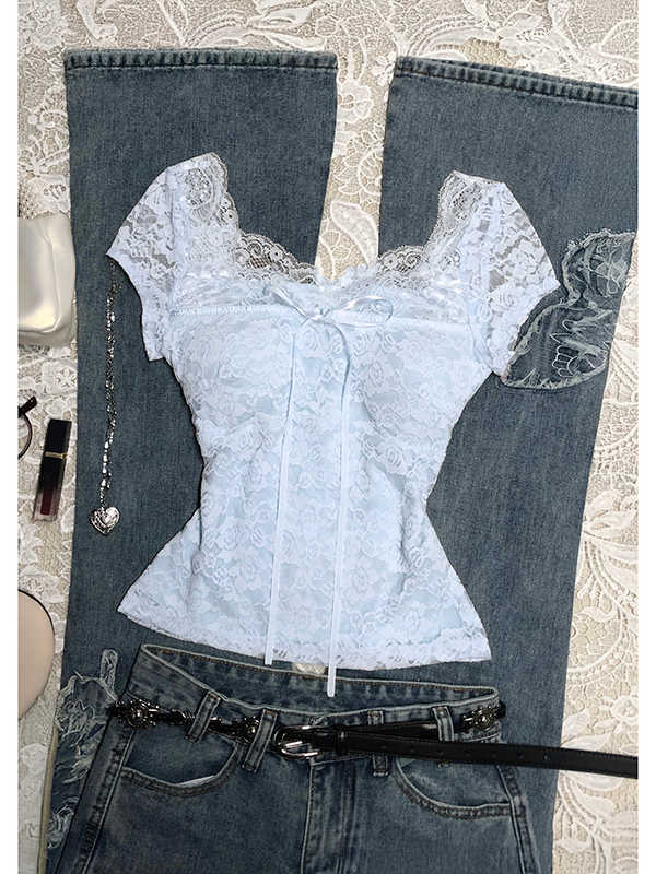 Lace Bow Retro Shirt - Image 4