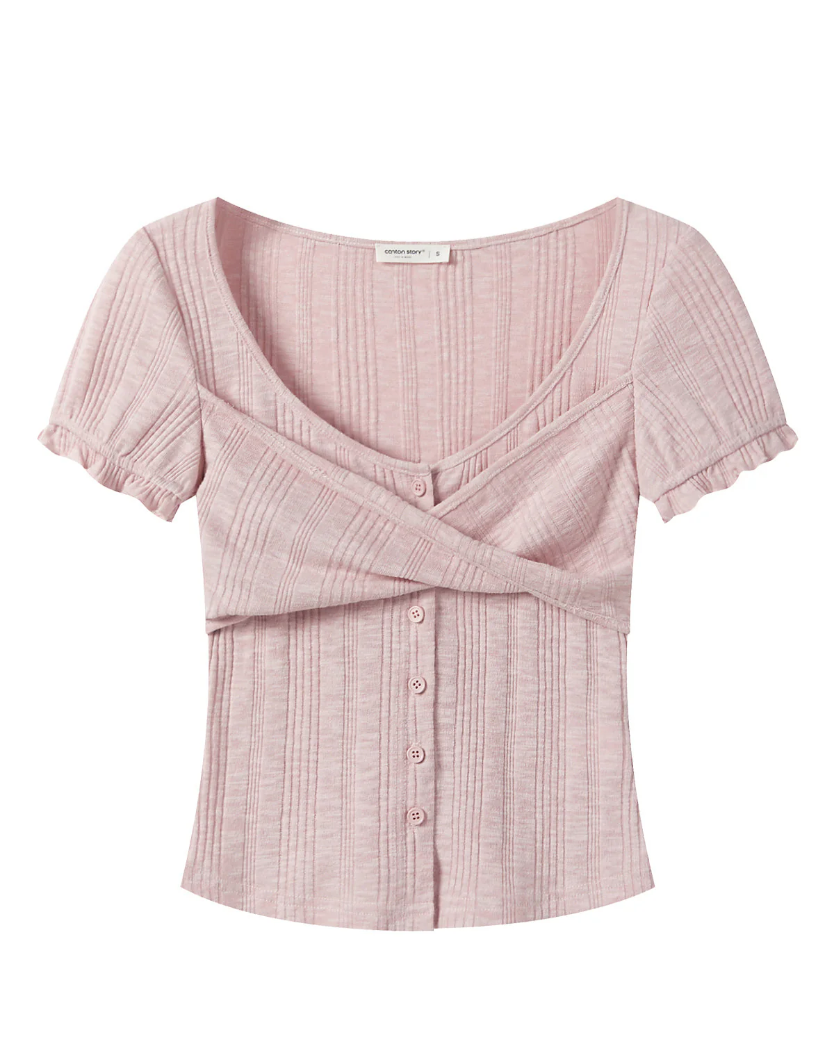 Lace Bow Straps V-neck T-shirt - Image 2
