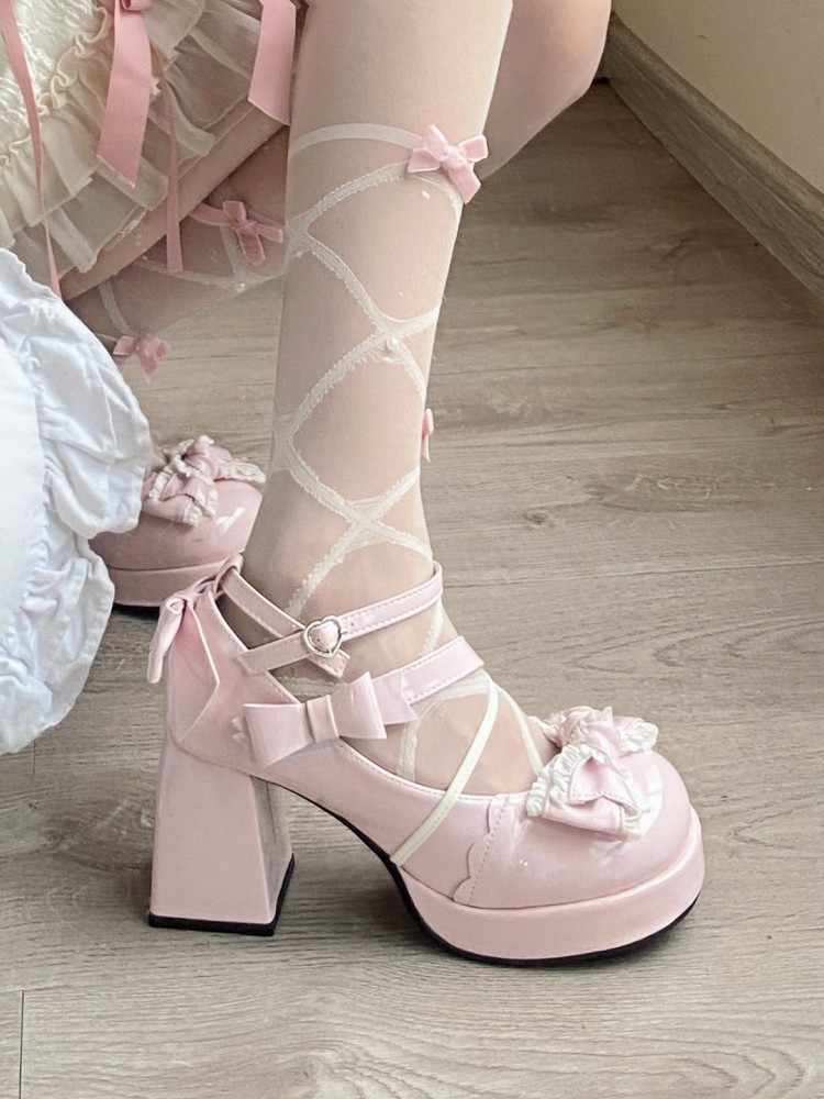 Lace Bows Mary Jane Shoes - Image 3