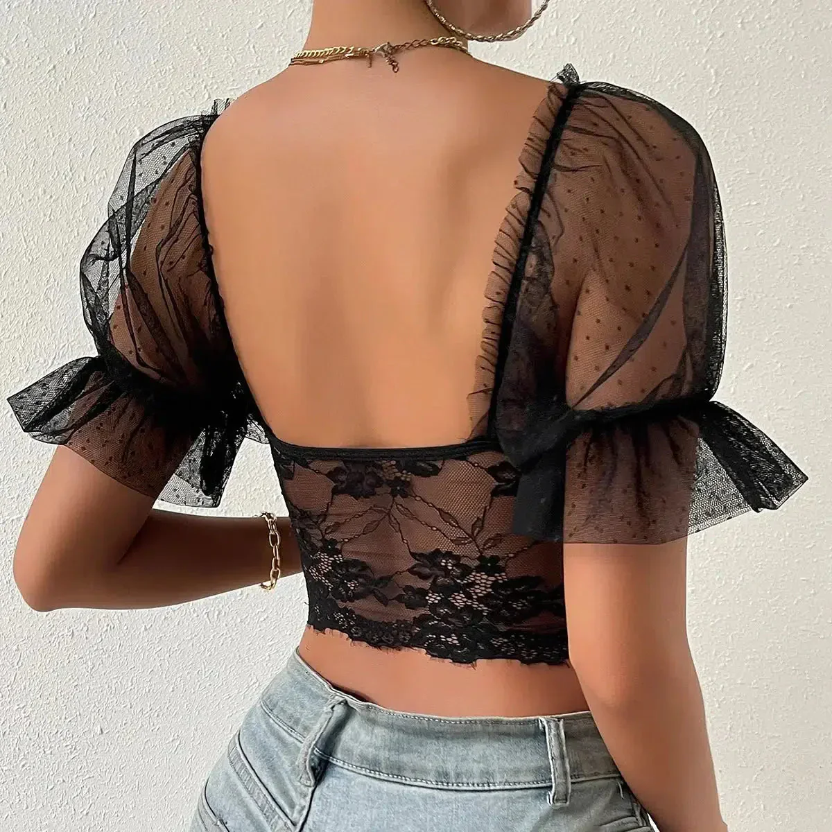 Bustier Lace Black Corset Top - Image 2