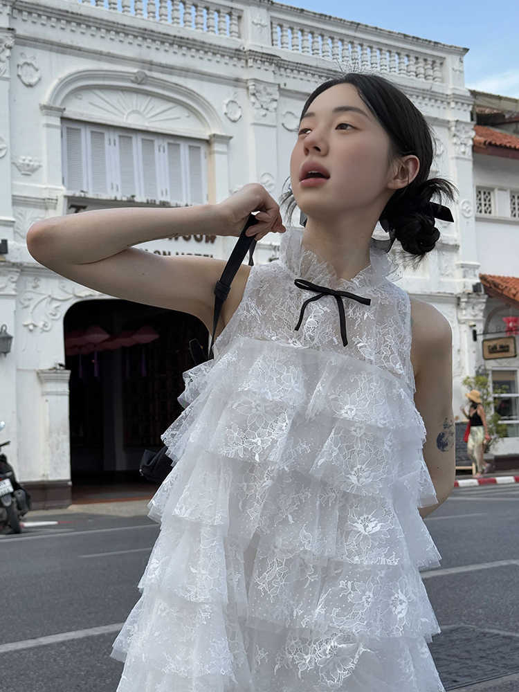 Lace Cake Bow Doll Dress - Image 4