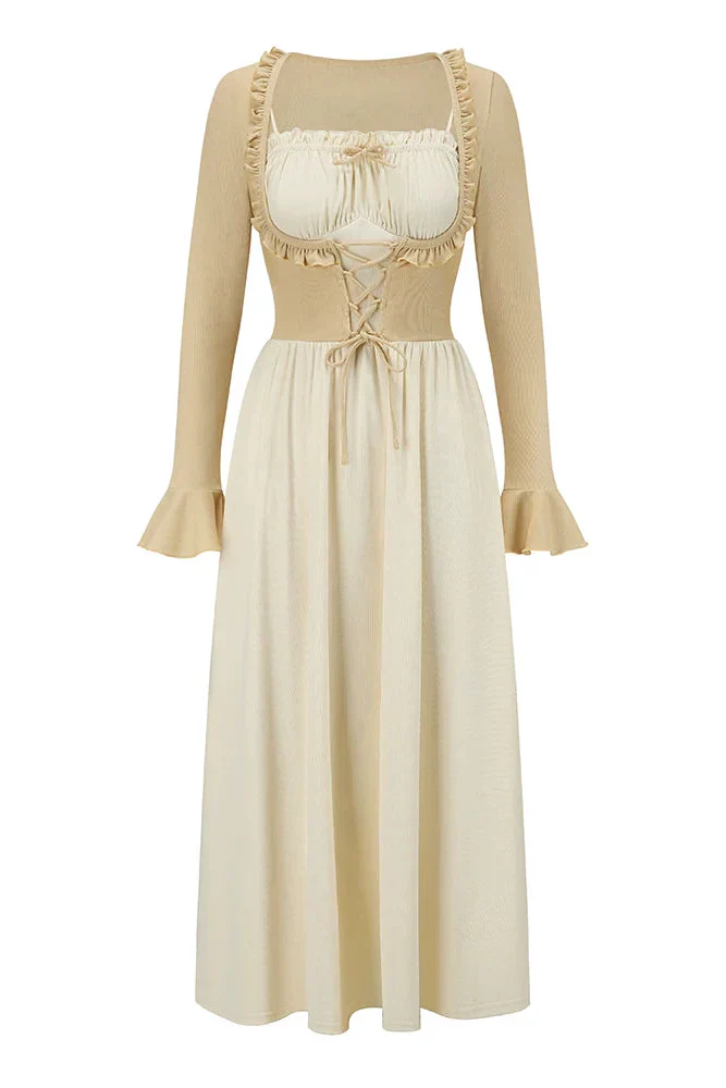 Lace Collar Color Blocking Dress - Image 14