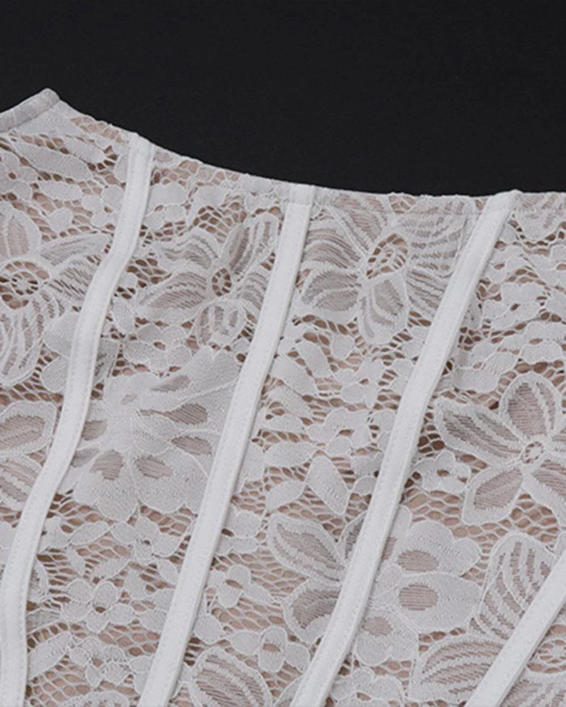 Lace Corset Mini Coquette Dress - Image 8