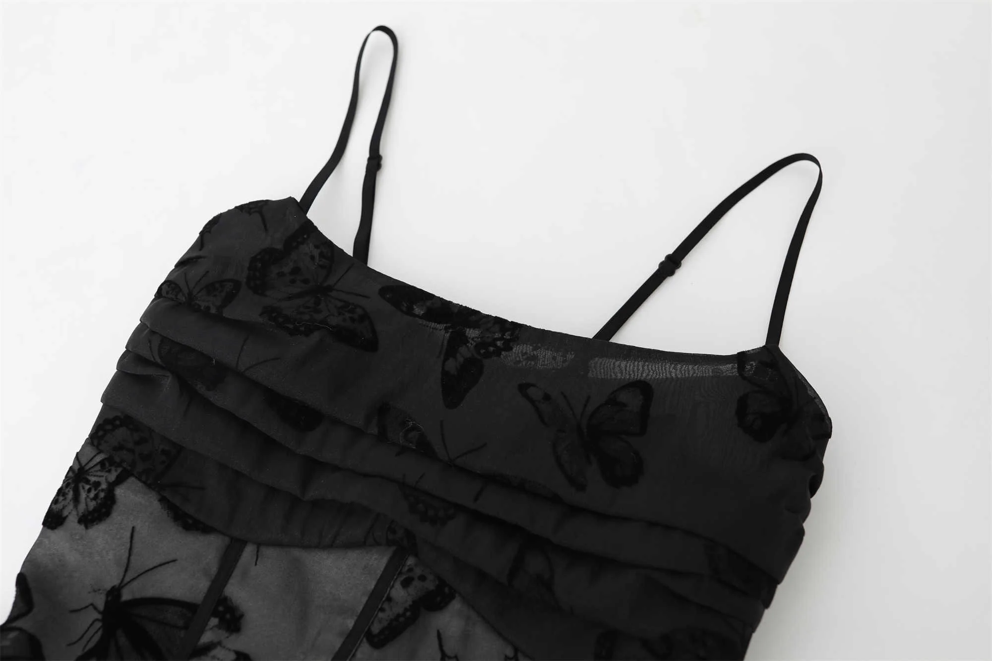 Lace Fake Two-piece Butterfly Satin Dress - Image 2