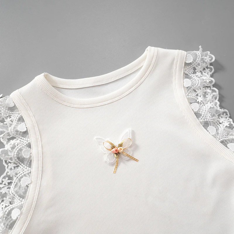 Lace Flower Crop Top - Image 3