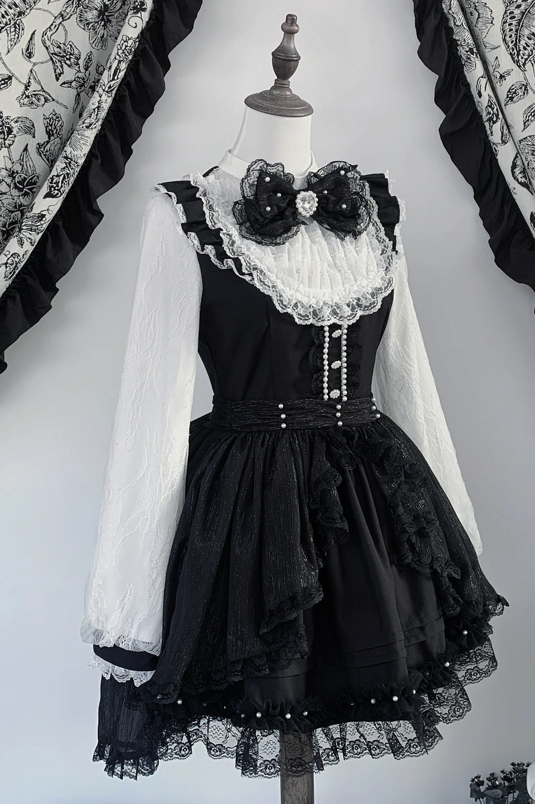 Lace Gothic Over Dark Dress - Image 12