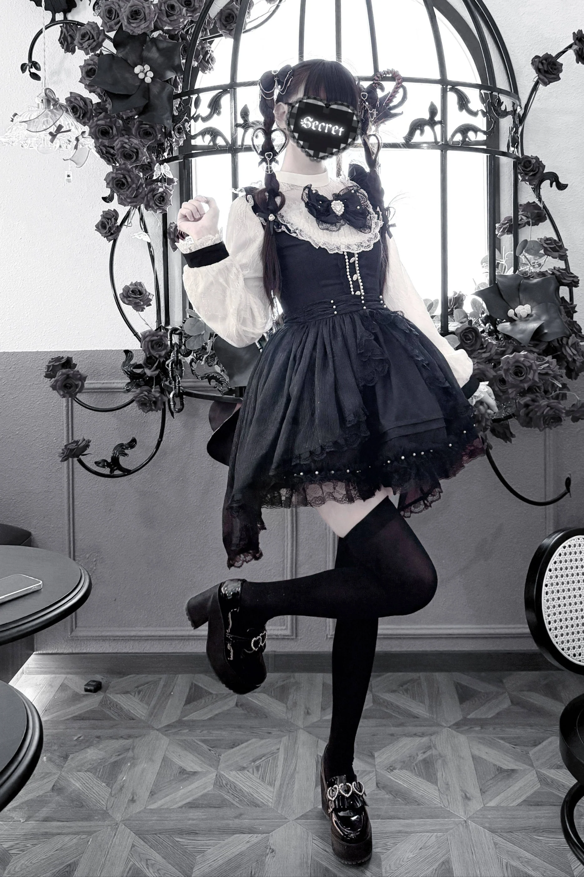Lace Gothic Over Dark Dress - Image 5