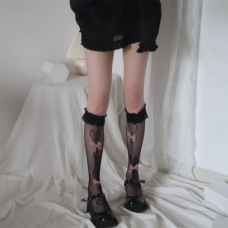 Lace Heart & Ribbon Stockings - Image 4