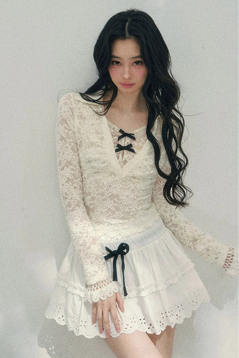 Lace Ribbon Slim Top - Image 9
