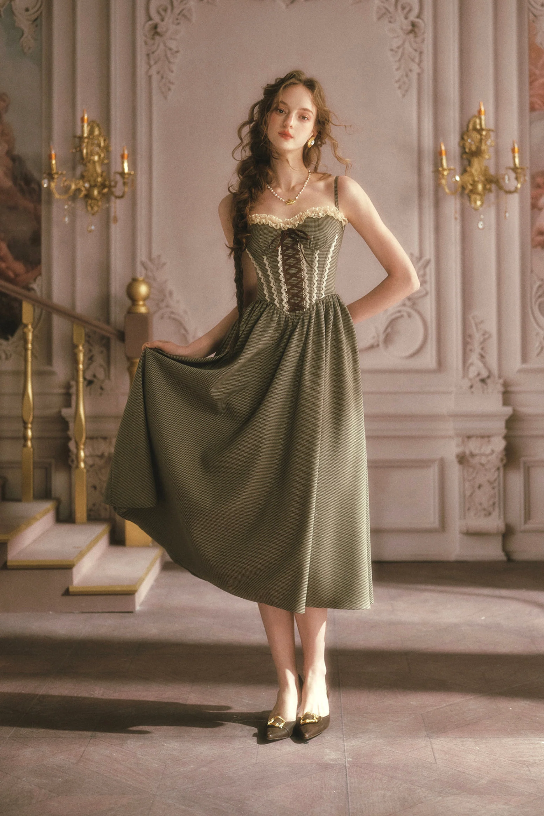Lace Houndstooth Camisole Dress - Image 20