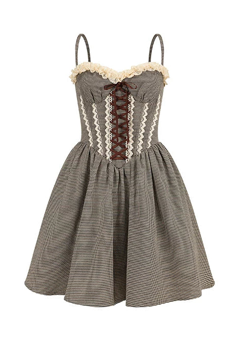 Lace Houndstooth Camisole Dress - Image 21