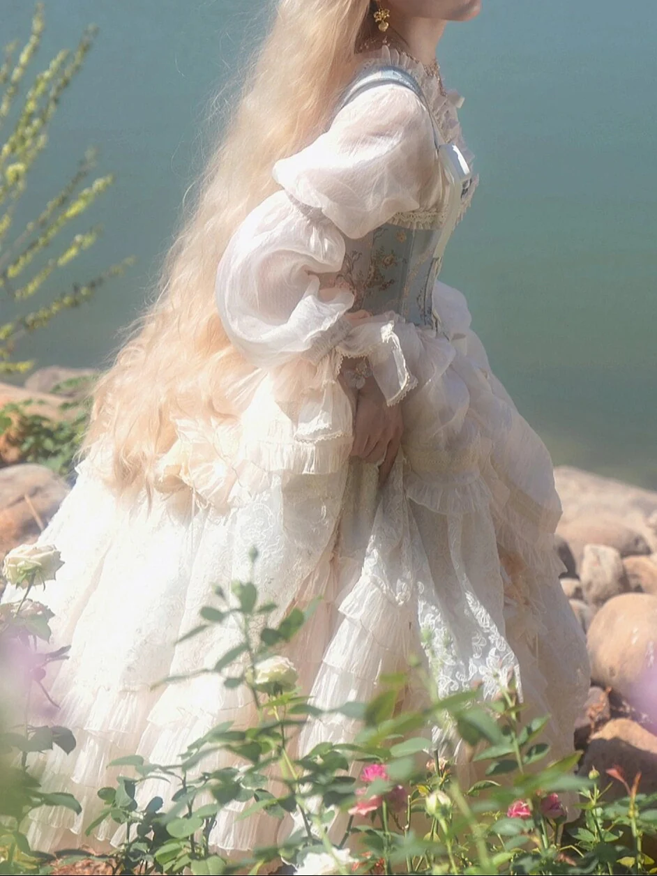 Lace Mesh Flower Corset Princess Dress - Image 2