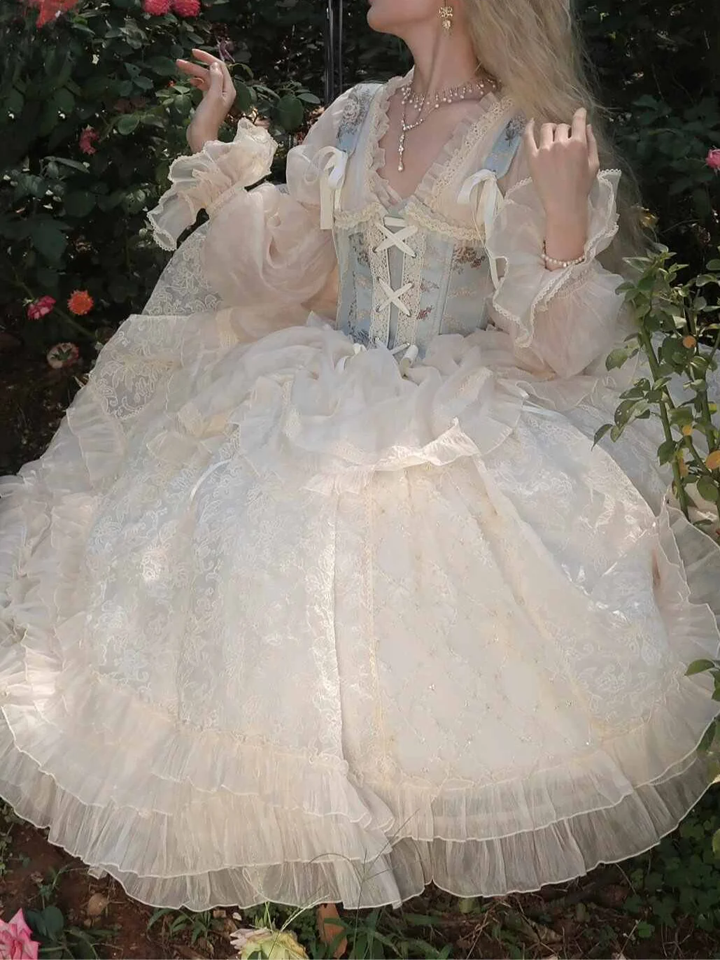 Lace Mesh Flower Corset Princess Dress - Image 4