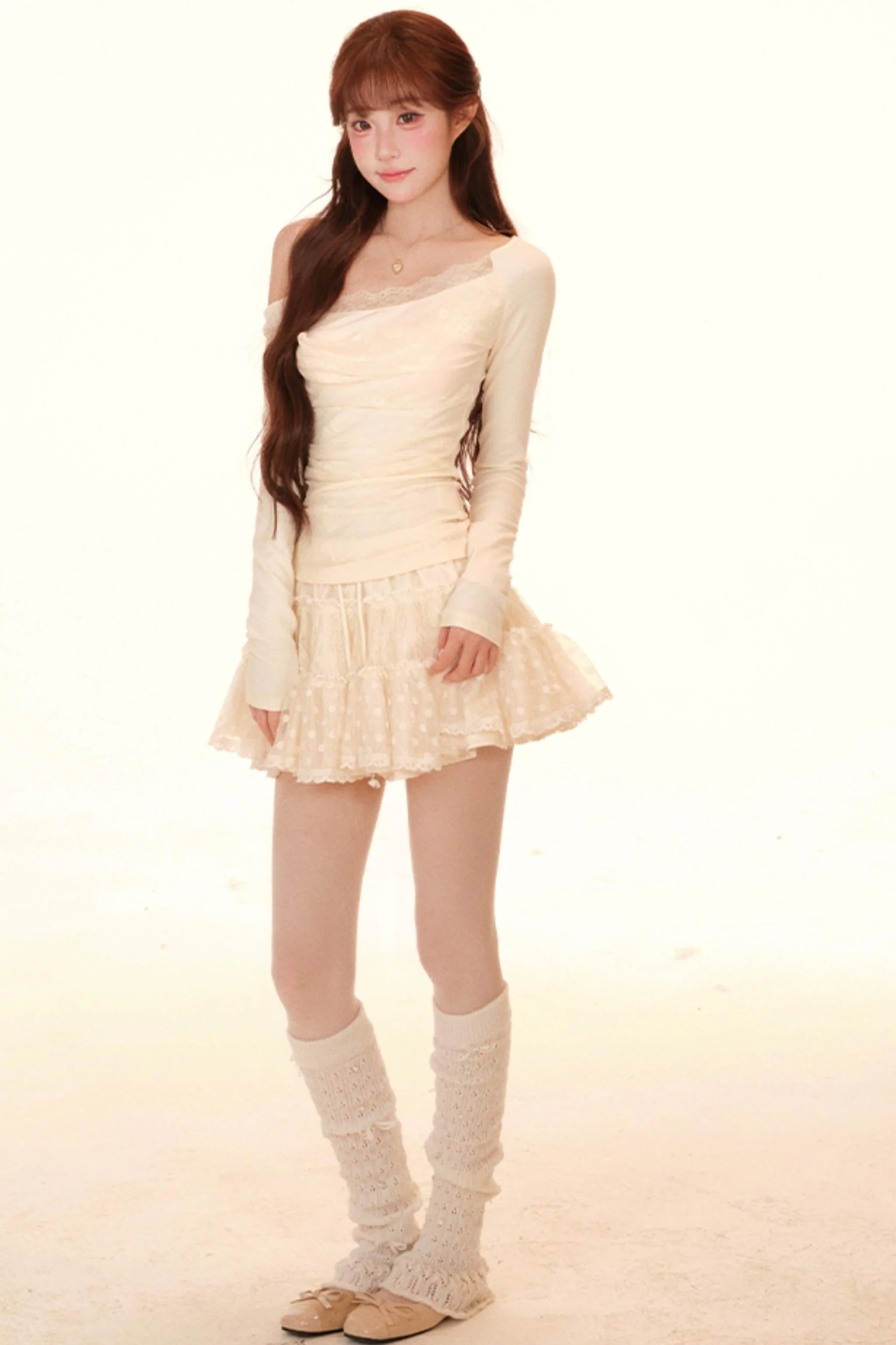 Lace Patchwork Knit Top + Skirt - Image 6