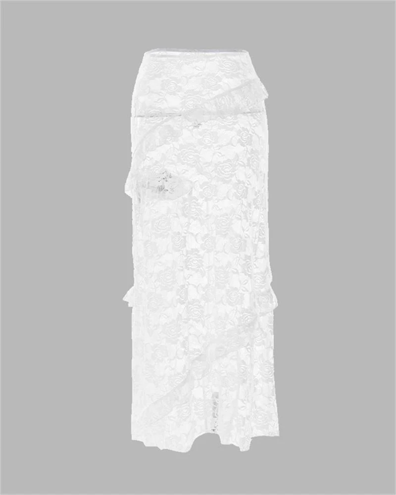 Lace Patchwork Ruffles Skirt - Image 4