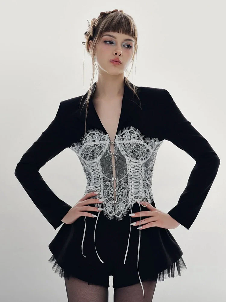 Lace patchwork suit - Image 2