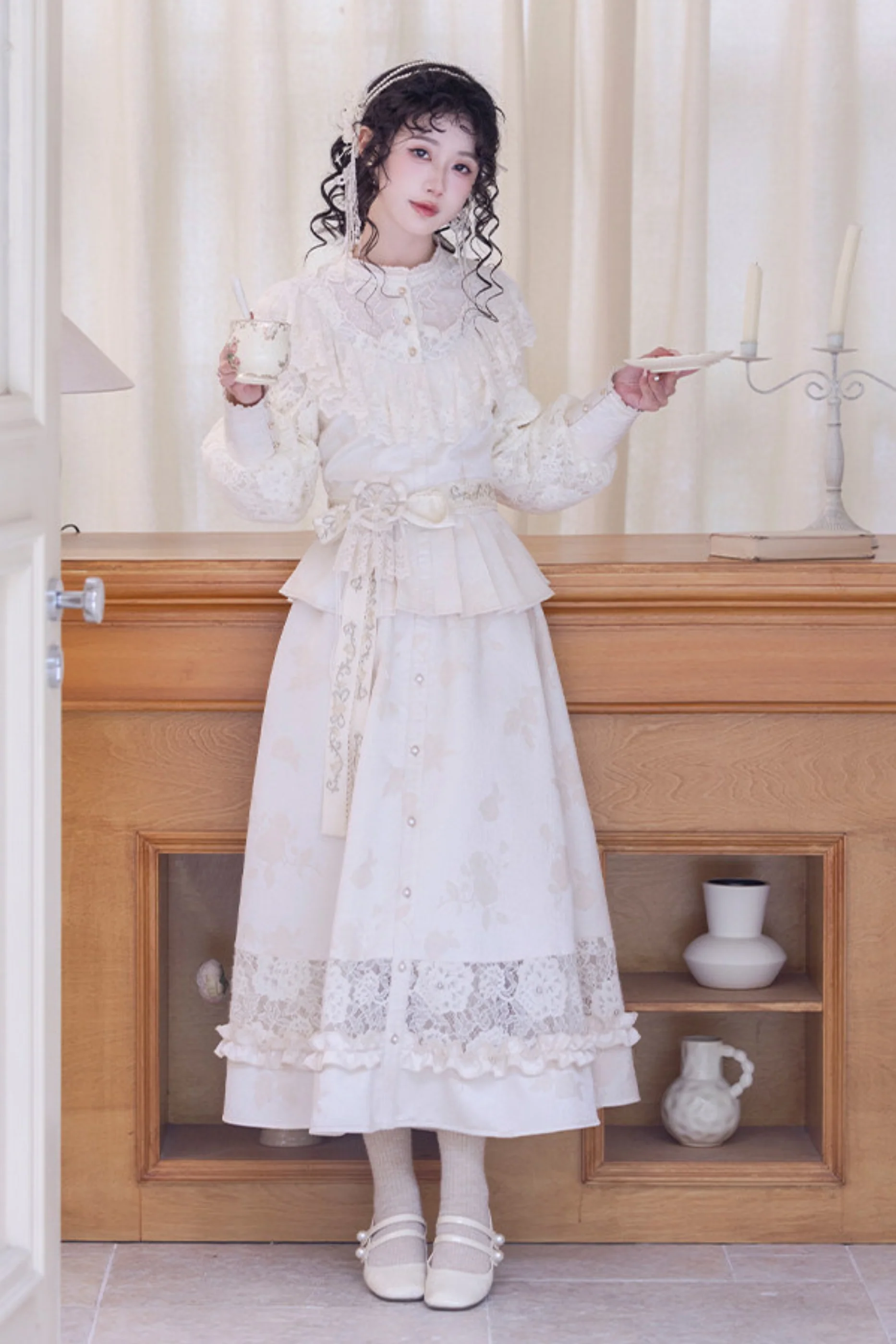 Lace Patchwork Vintage Dress - Image 2