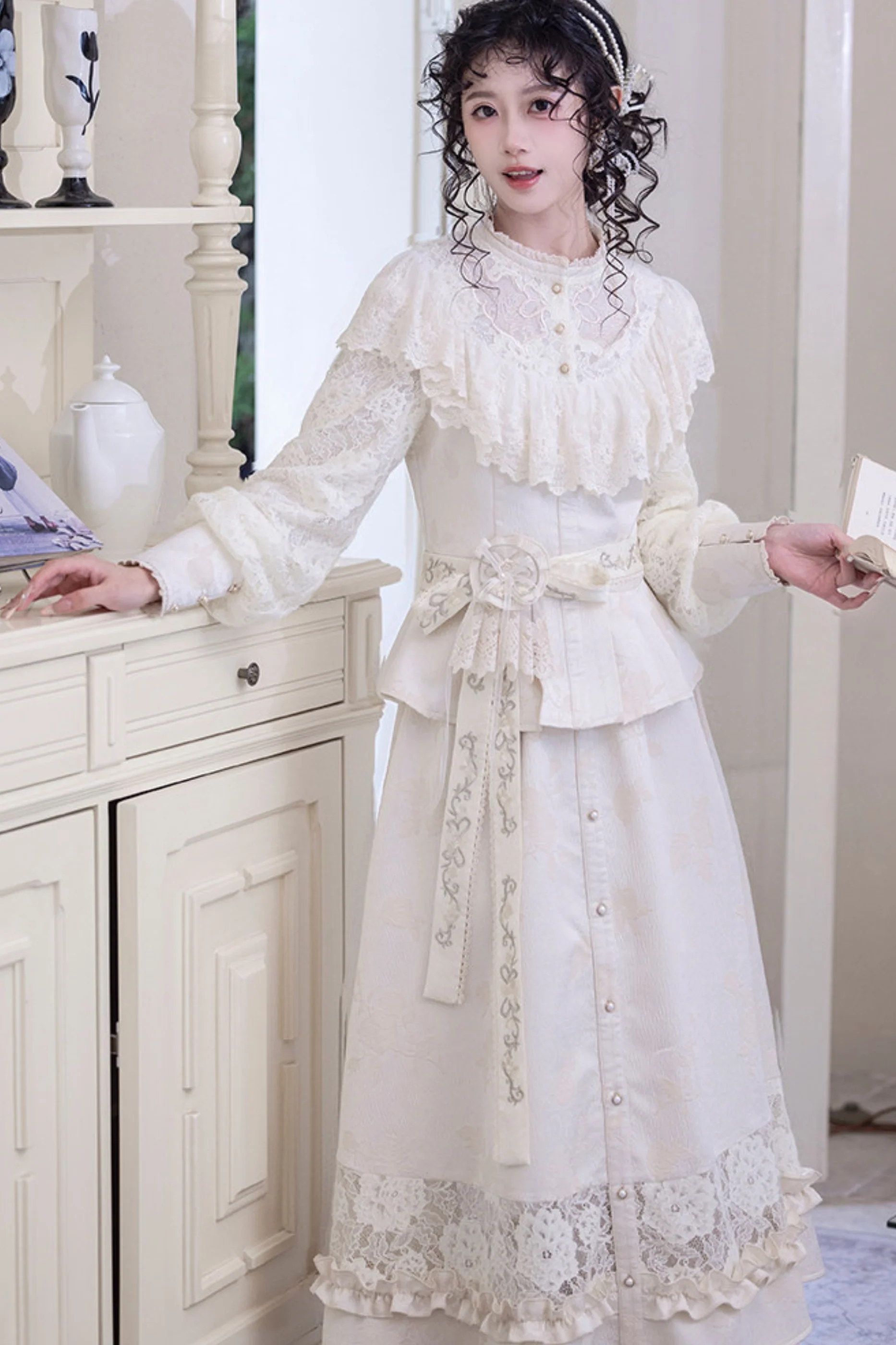 Lace Patchwork Vintage Dress - Image 3