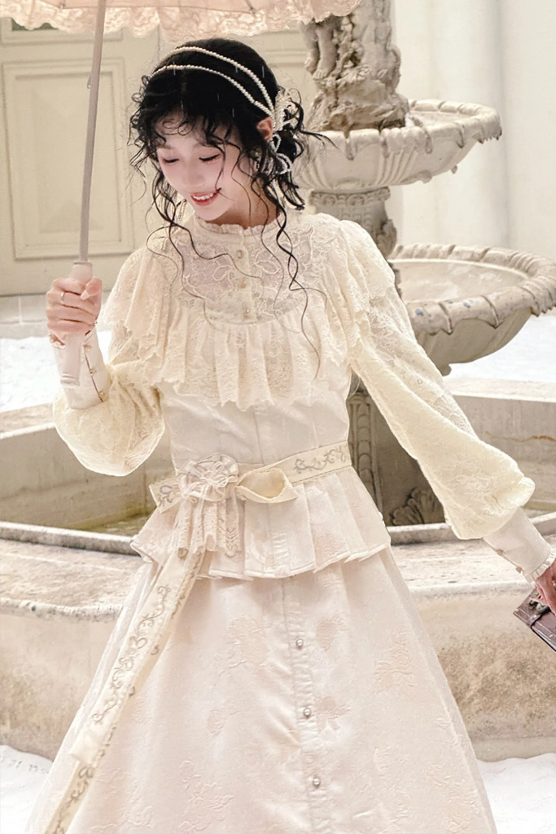 Lace Patchwork Vintage Dress - Image 6
