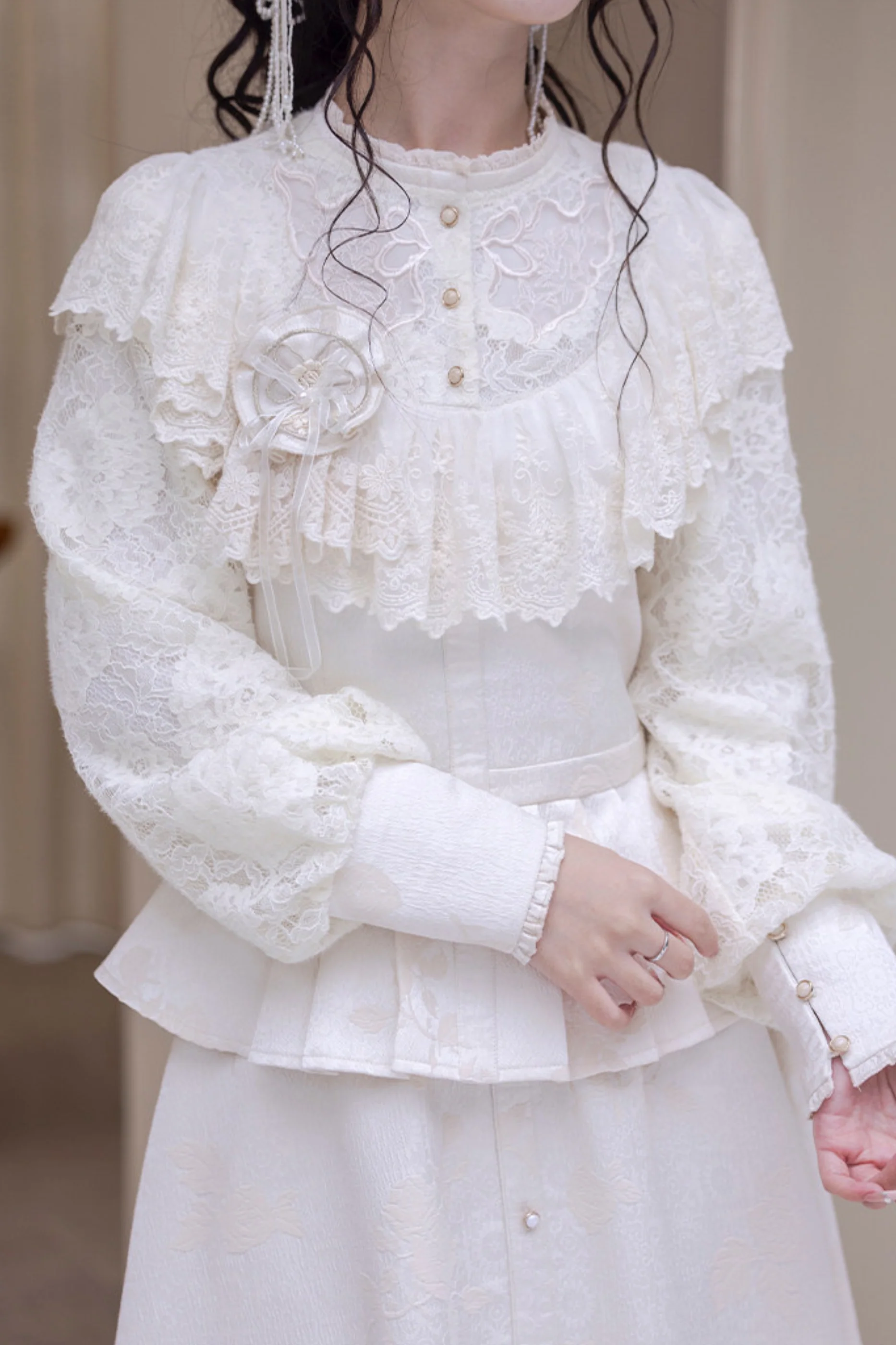 Lace Patchwork Vintage Dress - Image 8