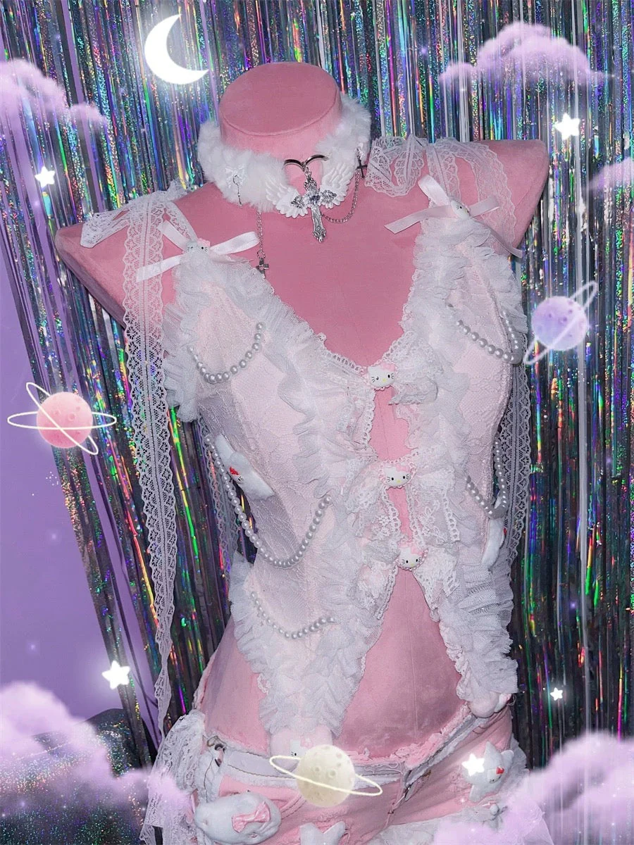 Lace Pearl Vest - Image 4