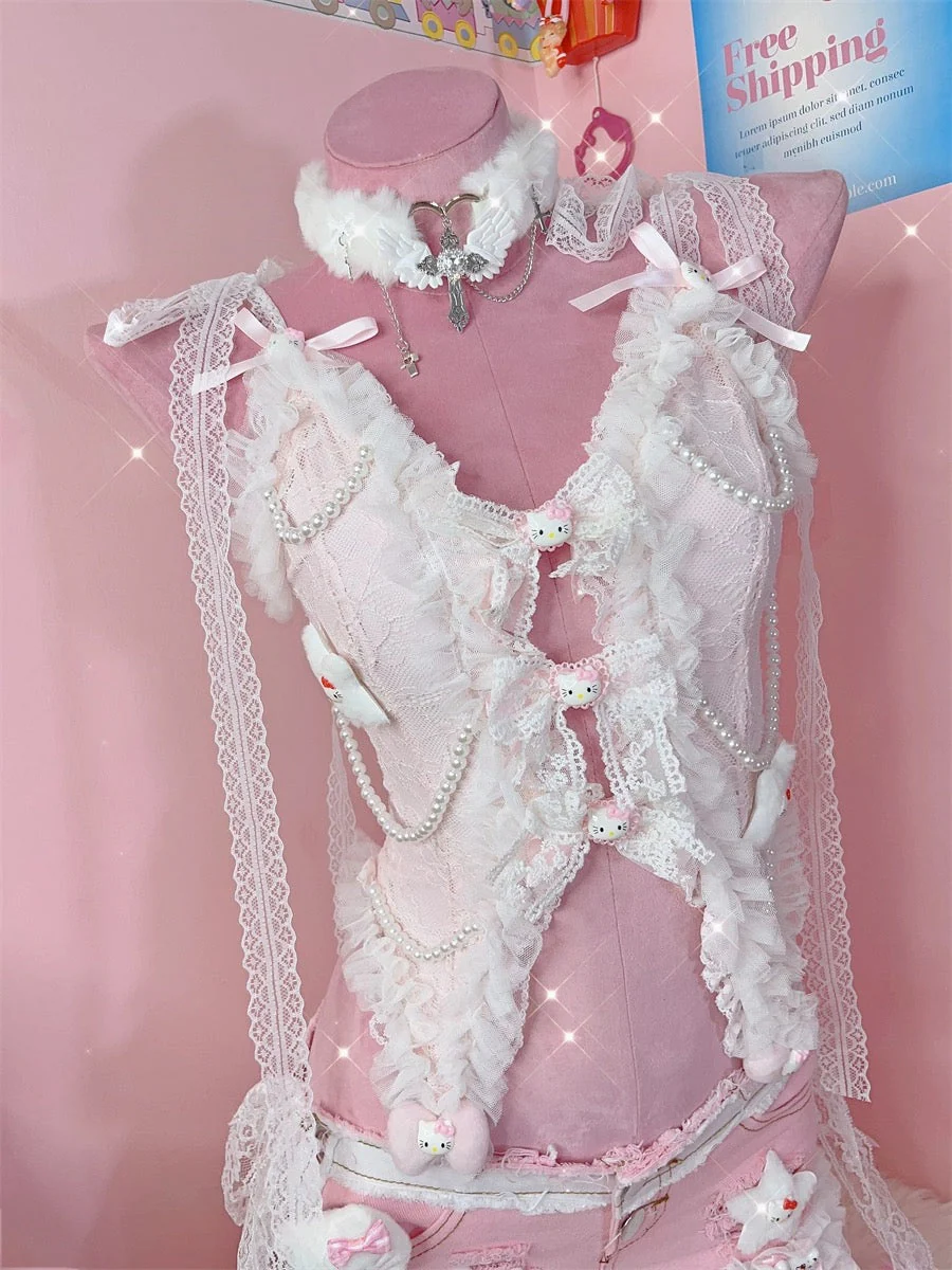 Lace Pearl Vest - Image 6