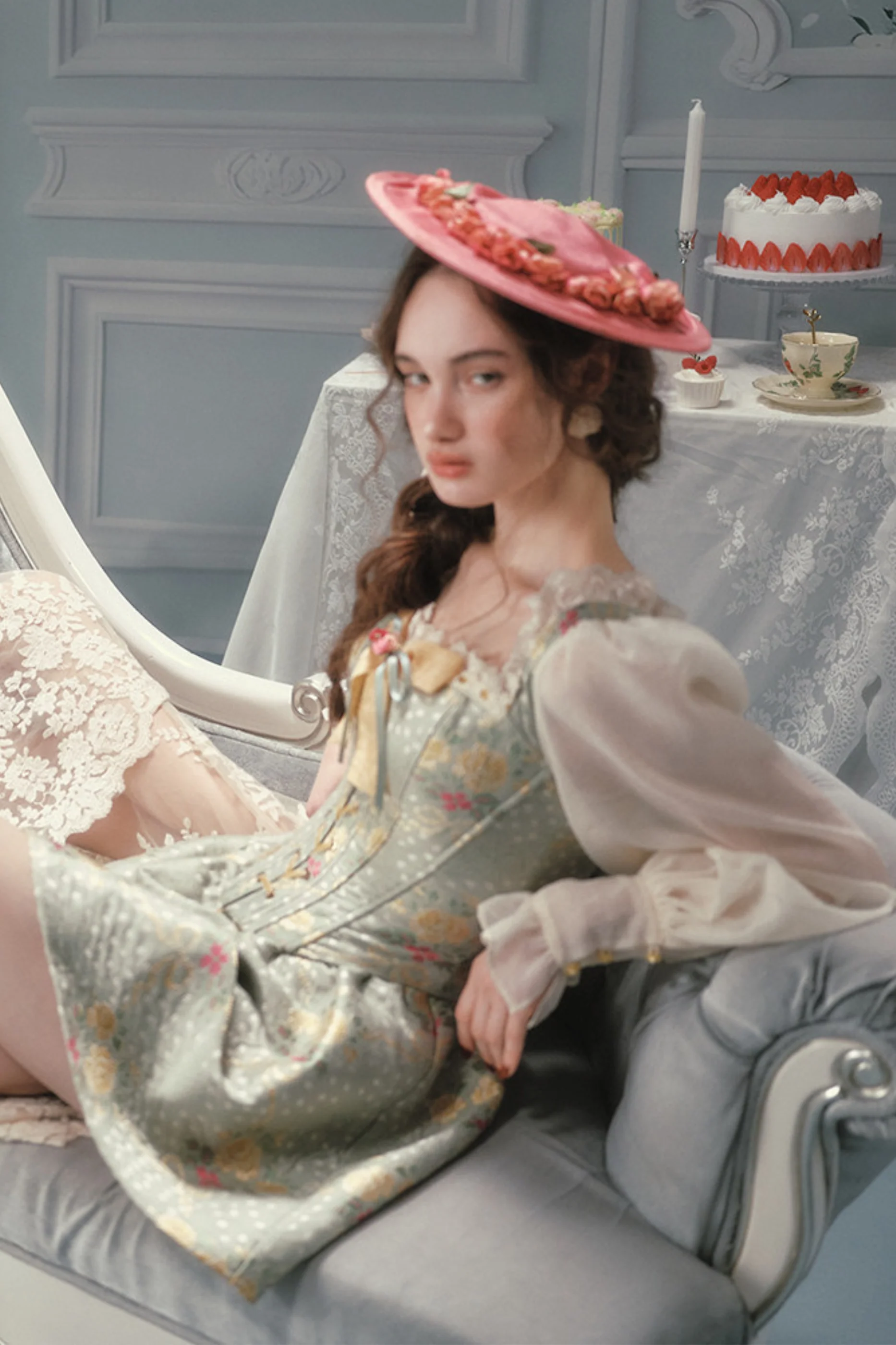Lace Retro Fishbone Dress - Image 12